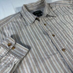 Eddie Bauer XL Tall Heavyweight Expedition Cloth Field Shirt Stripe 100% Cotton